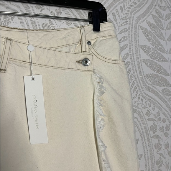 JONATHAN SIMKHAI STANDARD PIPER Denim Midi Skirt in Ecru Size 27 *NWT* - Picture 7 of 10